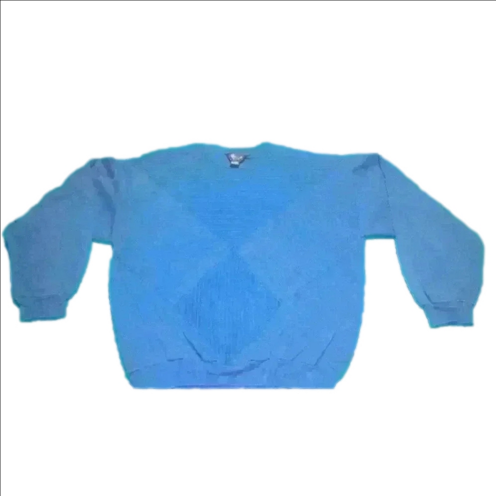 Vintage 90's Knights Bridge For Men Blue Geometric Golf Sweater